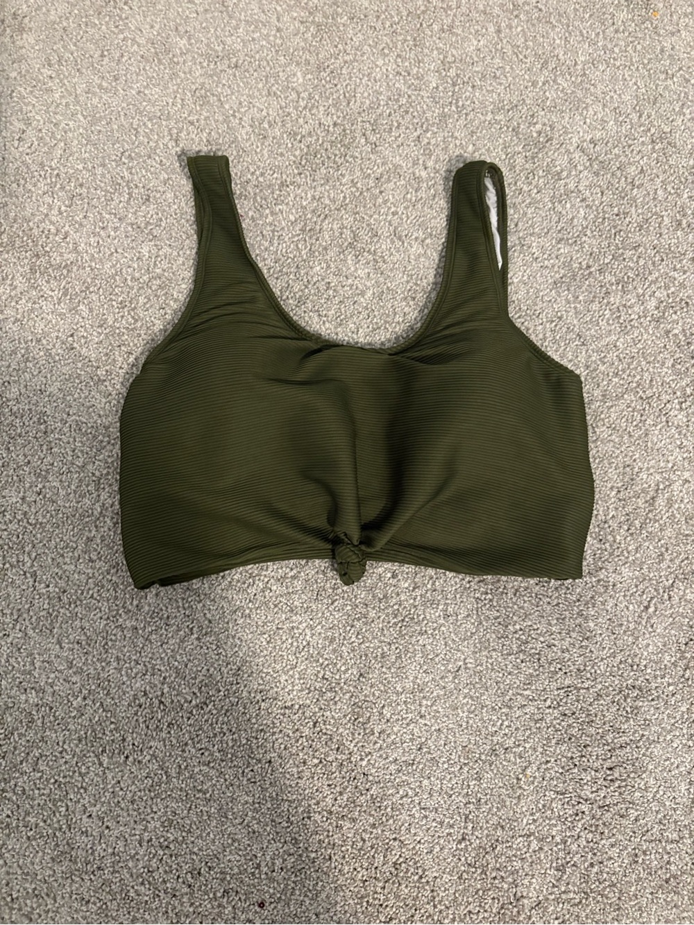 Coral Reef Women's Olive Green Knot Front Swimsuit Top